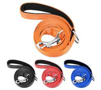 PWOD Double-Sided Reflective Nylon Dog Leash, 6 FT/4 FT/5 FT, Soft Padded Handle Heavy Duty Leashes with D Ring for Medium and Large Dogs Walking and Training,(Orange, 4FT)