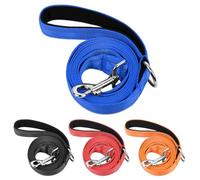PWOD Double-Sided Reflective Nylon Dog Leash, 6 FT/4 FT/5 FT, Soft Padded Handle Heavy Duty Leashes with D Ring for Medium and Large Dogs Walking and Training,(Navy Blue, 4FT)