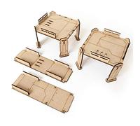 Pwork Wargames Combat Zone 01 - Sci-fi scenery set for miniatures in scale 28mm / 35mm - tabletop miniatures wargame 3D scenery terrain - MDF 3mm