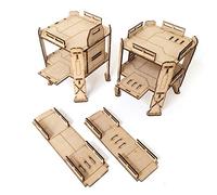 Pwork Wargames Combat Zone 02 - Sci-fi scenery set for miniatures in scale 28mm / 35mm - tabletop miniatures wargame 3D scenery terrain - MDF 3mm