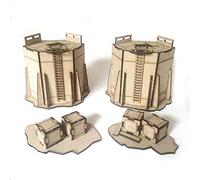 Pwork Wargames Industrial 01 - industrial setting scenery set for miniatures in scale 28mm / 35mm - tabletop miniatures wargame 3D scenery terrain - MDF 3mm