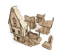 Pwork Wargames Medieval Lost Burg 01 - medieval city scenery scenery set for miniatures in scale 28mm / 35mm - tabletop miniatures wargame 3D scenery terrain - MDF 3mm