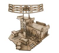 Pwork Wargames Radar Station - industrial setting scenery set for miniatures in scale 28mm / 35mm - tabletop miniatures wargame 3D scenery terrain - MDF 3mm