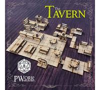 Pwork Wargames The Tavern - 3D Tactical maps Rpg Fantasy Dungeon Tiles - 3mm MDF modular 3D tactical maps