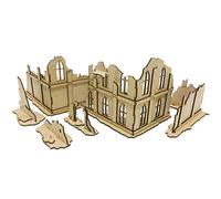 Pwork Wargames Urban Ruins 01 - ruined city scenery set for miniatures in scale 28mm / 35mm - tabletop miniatures wargame 3D scenery terrain - MDF 3mm