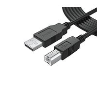 PWR+ 6 Ft (1.8m) USB-2.0 Cable Type-A to Type-B High Speed Cord for Audio Interface, Midi Keyboard, USB Microphone, Mixer, Speaker, Monitor, Instrument, Strobe Light System Mac PC Type A to Type B