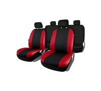 +PWR Car Parts Complete Set of Universal Maranello Seat Covers in Red and Black. Airbag Compatible. Fits 5 Seats.