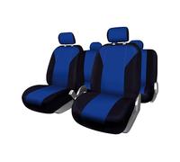 +PWR Car Parts Set of Universal Seat Covers Firenze Blue and Black. Airbag Compatible, Complete Set for 5 Seats.