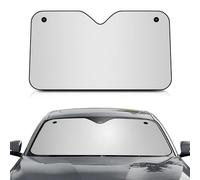+PWR Car Parts Silver Front Aluminium Sunshade Size M 130 x 70 cm with Suction Cups. Protects the Interior of the Car from the Sun's Rays. Quick and Easy Installation.