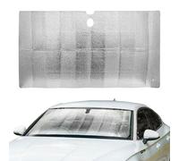 +PWR Car Parts Silver Front Folding Aluminium Sunshade Size M 130 x 70 cm. Protects the Interior of the Car from the Sun's Rays. Ultra-small size for storage.