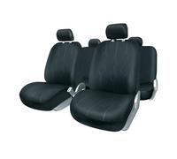 +PWR Car Parts Universal Seat Cover Set Venezia Black. Airbag Compatible, Split Rear Zip. Complete for 5 Seats.