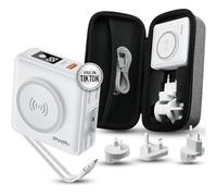 PWR Travel PRO 5-in-1 Power Bank - 20W USB C Power Bank with Case Included - 15W Fast Charging Wireless Portable Charger - Travel Power Bank with 10,000 Battery