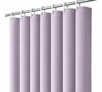 PWRco Dobby Weave Shower Curtain Boho Chic Water-Resistant Curtain, Soft Purple Bathroom Decor with Weighted No-Splash Hem - 180x180cm 70.8x70.8 Inch- LAVENDER PURPLE
