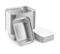 PWRco Extra Strong Aluminium Foil Trays with Lids Baking Container 10pcs