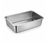PWRco Stainless Steel Cat Litter Box 60x40x20cm -Extra Deep High Sided Metal Litter Pan for Medium to Large Cats, Perfect for British Shorthairs, Maine Coons & Multi-Cat Homes, Non-Porous Tray LARGE