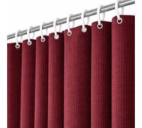 PWRco Wine Red Burgundy Shower Curtain Rich Dobby Weave, Luxe Waterproof Bathroom Decor, 280 GSM Weighted Curtain No Splash Mold Mildew Resistant- 70.8x70.8 Inch 180x180 cm- WINE RED BURGUNDY