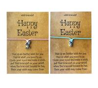 Pwsap 2PCS Cute Bunny Charm Bracelets for 2, Stainless Steel Adjustable Bunny Rabbit Bracelet, Easter Basket Stuffer Jewelry Gift for Daughter Sister Niece Cousin Best Friends