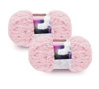 Pwsap 2x50G Pink Skeins Soft Fur Yarn Fuzzy Fur Yarn Chunky Fluffy Faux Fur Yarn Eyelash Yarn Cream Fur Yarn, Crochet Yarn for Jumpers, Baby Garments, Furnishings, Weaving, Knitting & Crochet