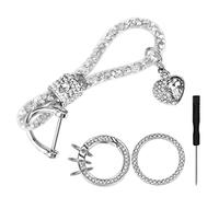 Pwsap 5Pack Crystal Car Keychain with Rhinestone Ring Car Emblem Sticker, Key Chain Ring Strap for Women, Fashionable Car Key Chain for Car Keys, Key Fob Car Keychain Accessories For Ladies, Silver