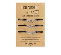 Pwsap BFF Friendship Bracelets for 3 - Matching Heart Bracelet for Best Friends, Mother Daughter & Sisters - Gift for Women & Teen Girls