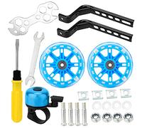 Pwsap Bicycle Training Flash Wheels, Children's Bike Stabilizers Support Wheels Bike Steel Frame for 12 14 16 18 20 Inch Kids Riding Safety Equipment (1 Pair, Blue)