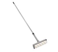 Pwshymi 10 Inch Paint Roller Kit with 4 Stainless Steel Extension Poles 2 Spare Brush Covers for Ceiling Walls Furniture Indoor Painting (Grey)