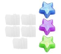 Pwshymi 100 Packs Wax Melt Clamshell Mold Clear Empty Plastic Candle Tray PET Material Safe for Wax Tarts Making with Hanging Hole Label (Five Pointed Star Shaped)