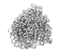 Pwshymi 100pcs 6mm Silver Brass Eyelets Grommets, Double Sided Eyelet Hollow Rivet with Washers for Clothing, Sewing, Bags, Scrapbook