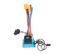 Pwshymi 120A Rc Brushless Esc,9 Speed Acceleration Rc Programmable Esc, XT60 Brushless Motor for 1/10 1/8 Car Model,One Key Factory Reset,Blue