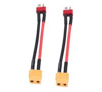 Pwshymi 14AWG Heavy Duty XT60 to T Adapter Connector Wires for RC Accessories 2pcs/set 10cm (T plug male to XT60 female)