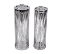 Pwshymi 2 Pcs Rolling Grill Basket, 304 Stainless Steel BBQ Cylinder Cage
