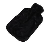 Pwshymi 2000 Ml Rubber Hot Water Bottle with High-Quality Insulating Material, Plush Cover, 2000 Ml Hot Water Bag for Sports Injuries (Black)