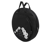 Pwshymi 21 Inch Cymbal Bag with Carry Handle, 3 Pockets Cymbal Backpack, 1 Removable Divider, with Shoulder Strap, Black