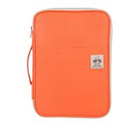 Pwshymi A4 Documents Bag Portfolio Organizer Holder - Multifunctional Travel Pouch Handy Zippered Case for Notebook, Documents and Pens (Orange) Filefolder