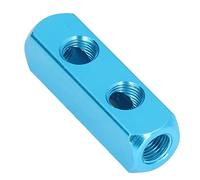 Pwshymi Aluminum Pneumatic Manifold Block Splitter Compact Design Air Hose Manifold for Engineering Projects 4 Way 7 Holes (AL-2)