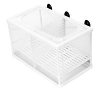 Pwshymi Aquarium Fish Breeder Box Durable Multifunctional Isolation Hatchery for Small Fish L:10.3 X 5.9 X 5.9in Plastic (Large with partition)