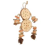 Pwshymi Bird Chewing Toys for Parrots, Safe Wooden Cork Logs, Pine Cones, and Corn Cobs, Intelligence Training, 1 Set