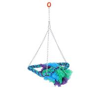 Pwshymi Bird Swing Toy for Parrots and Birds, Durable Cotton Rope and Iron Wire, Promotes Exercise and Reduces Stress, Size 35cm with Hook for Birdcages