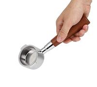 Pwshymi Bottomless Portafilter, Wood and 304 Stainless Steel Replacement Handle with Detachable Design, Enhanced Coffee Extraction Observation (51mm Rosewood Double Ears)