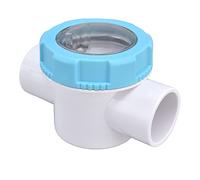 Pwshymi Check Valve 50mm 2 Ways G1 1/2 Water Hose Backflow Preventer with Perspective Mirror Design for Swimming Pool Filter, Durable ABS PVC Material
