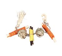 Pwshymi Chewing Toys Durable Safe Material Stress Relief Tool for Birds and Small Animals Corn Husk Bamboo Grass 1 Unit (Sweet Bamboo Ball String)