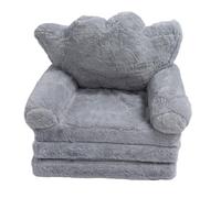 Pwshymi Crown Seat Cushion Lightweight Foldable Princess Design Safe Comfortable for Kids Gray Fabric 1 Unit (3 Tiers)