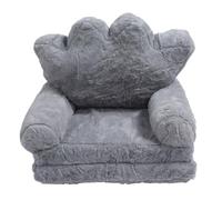 Pwshymi Crown Seat Cushion Lightweight Foldable Princess Design Safe Comfortable for Kids Gray Fabric 1 Unit (2 Tier)