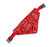 Pwshymi Dog Bandana Collar Lightweight Retro Print Adjustable for Pets Cats Rabbits Comfortable Fit Red Cotton Linen 1 Pack (M 1.5cm/0.6in)