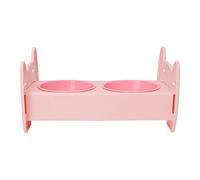 Pwshymi Dual Pet Food Bowl Large Capacity Non-Slip Design for Small and Medium Dogs Cats Food Grade Plastic 2 Pack (Pink)