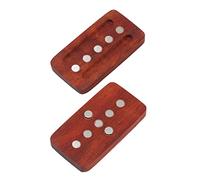 Pwshymi Fidget Slider Red Sandalwood Stress Relief Engraved Fingertip Toy for Office, Youth, 2.2x1.2in (Limited Water Ripple)