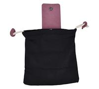 Pwshymi Fruit Picking Bag Durable Canvas Material Waist Hanging Foraging Pouch for Camping Hiking Family 21 X 23 X 34cm (PU Black)