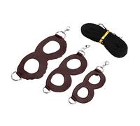 Pwshymi Hamster Harness Set of 3 Adjustable Soft Artificial Leather Leash for Safe Walking Activities (Brown)