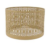 Pwshymi Hollow Out Metal Lamp Shade, Elegant Non-Glaring Cover, Easy Installation for Table and Bedroom, Iron Material 25x16cm (Yellow)