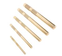 Pwshymi Knurled Brass Drift Punch Set Brass Drift Punches Punch Tool Set 5 Sizes 1/4 3/8 1/2 5/8 3/4 Inch with Knurled Handle for Automotive Repair Oil Gas Mining